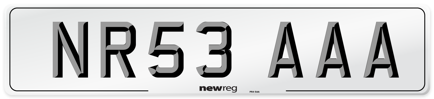 NR53 AAA Number Plate from New Reg